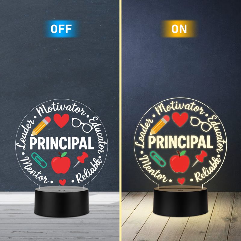 Principal LED Desk Table Lamp with Warm White Light Principal Appreciation Gift Principal Office Decor Light | School Principal Gift